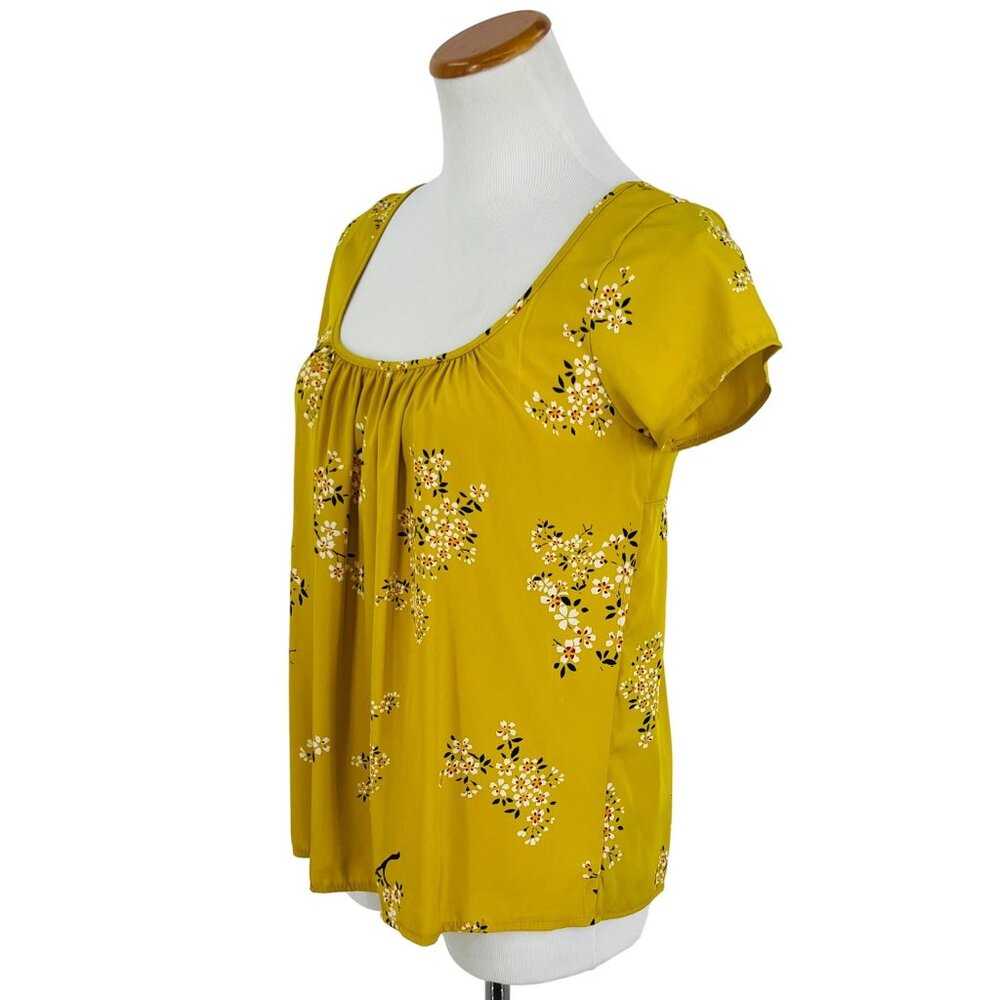 NWT Vintage Y2K Charlotte Russe Yellow Floral Print Cutout Open Back Blouse Top - Picture 3 of 10